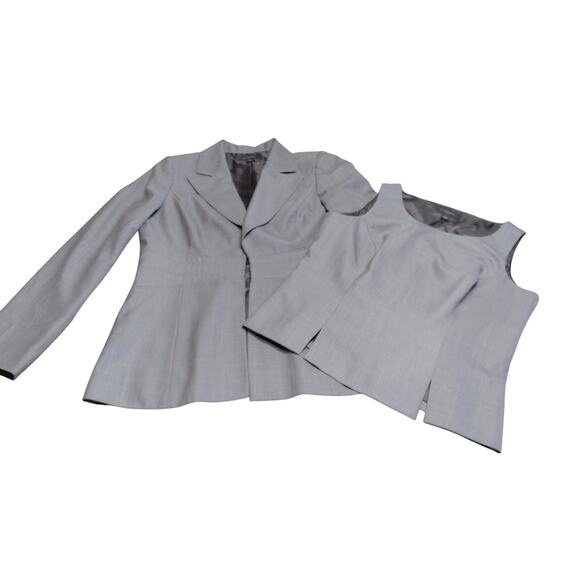 Liz Claiborne Suits Women's 10 Blazer With Cami Gray Open Front Notched Collared - Picture 1 of 10